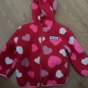 Old Navy Red and Pink Fleece Hoodie
